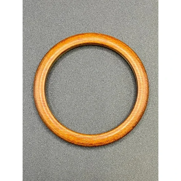 Vintage Smooth Wood Bangle Bracelet #2 - Picture 3 of 3